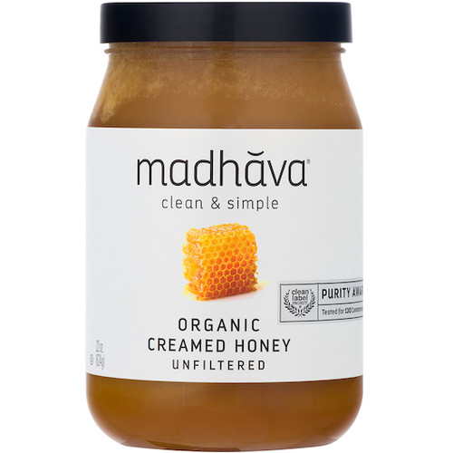 Madhava Organic Very Raw Honey Jar, 22 Ounce, 6 Per Case